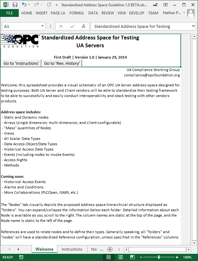 Standardized Address Space for Testing